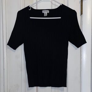 Calvin Klein Elegant Black Short Sleeve Top